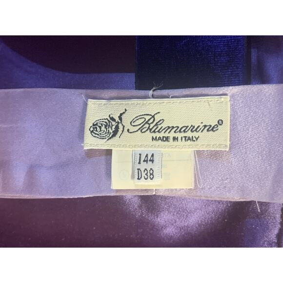 Blumarine Vintage Womens 100% Silk Purple Skirt Size I 44 or USA 10 Knee Length - Picture 7 of 9